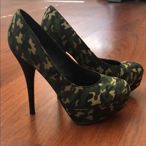 Camo print high heels